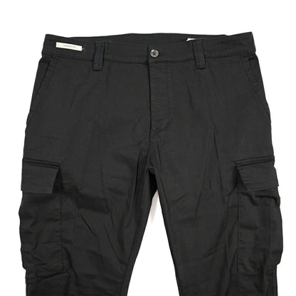 YCHAI “ROBUSTO” ストレッチコットン ノータックカーゴパンツ / TAPERED FIT ブラック(NERO) 30 | GUARDAROBA MILANO OFFICIAL STORE