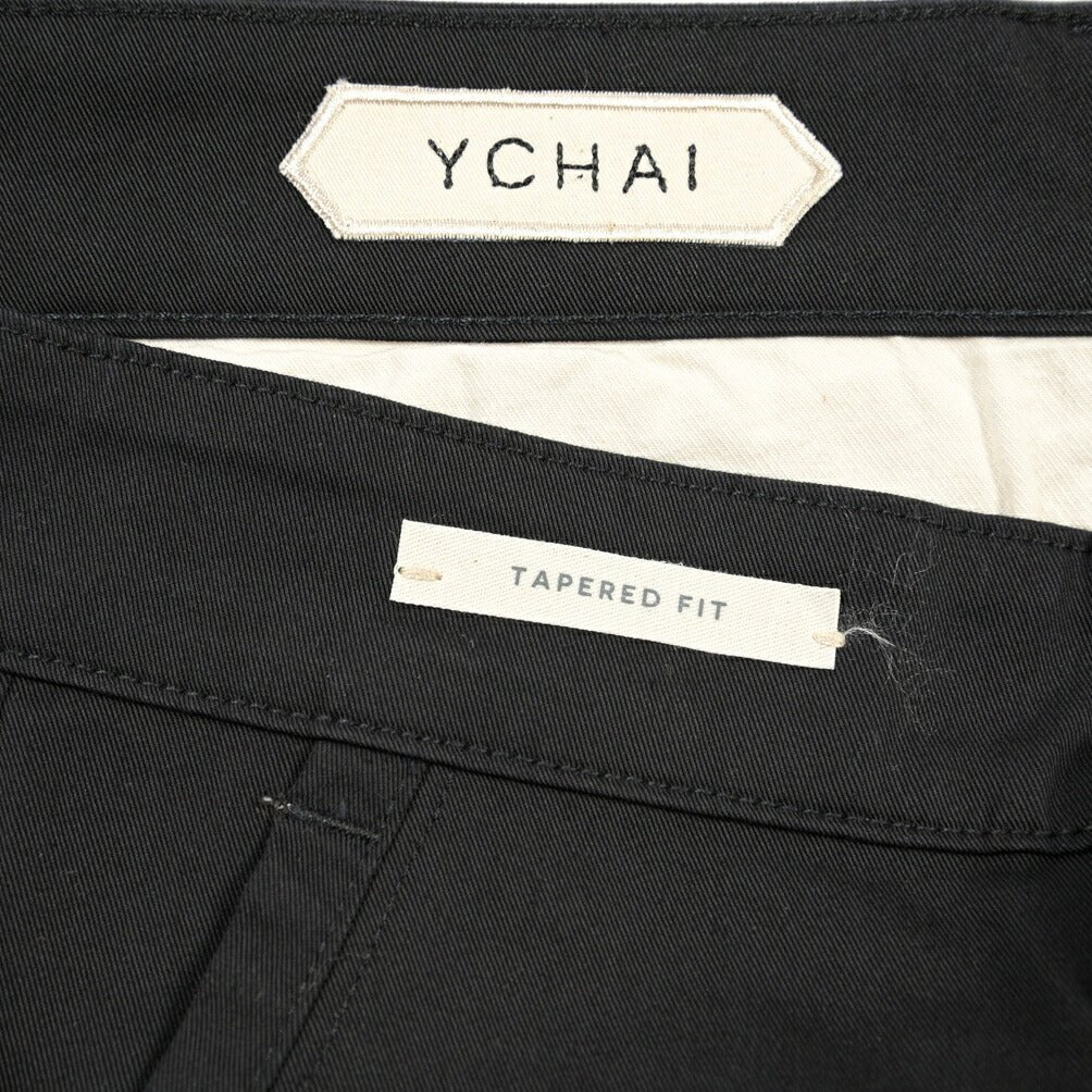 YCHAI “ROBUSTO” ストレッチコットン ノータックカーゴパンツ / TAPERED FIT ブラック(NERO) 30 | GUARDAROBA MILANO OFFICIAL STORE