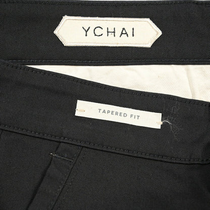 YCHAI “ROBUSTO” ストレッチコットン ノータックカーゴパンツ / TAPERED FIT ブラック(NERO) 30 | GUARDAROBA MILANO OFFICIAL STORE