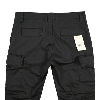 YCHAI “ROBUSTO” ストレッチコットン ノータックカーゴパンツ / TAPERED FIT ブラック(NERO) 30 | GUARDAROBA MILANO OFFICIAL STORE