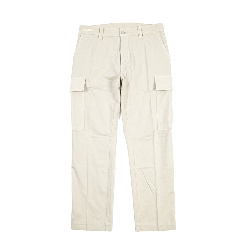 YCHAI “ROBUSTO” リネン混コットン ノータックカーゴパンツ / TAPERED FIT ライトグレー(STUCCO) 30 | GUARDAROBA MILANO OFFICIAL STORE