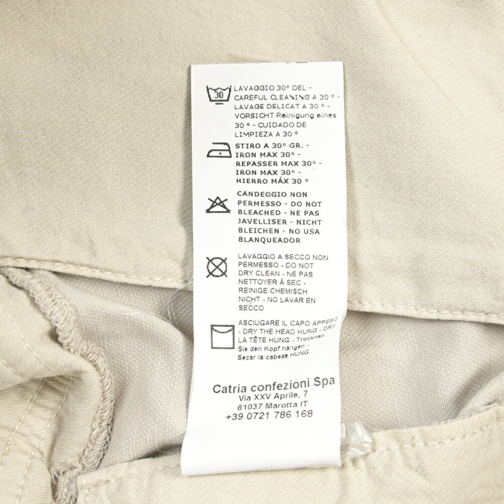 YCHAI “ROBUSTO” リネン混コットン ノータックカーゴパンツ / TAPERED FIT ライトグレー(STUCCO) 30 | GUARDAROBA MILANO OFFICIAL STORE