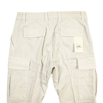 YCHAI “ROBUSTO” リネン混コットン ノータックカーゴパンツ / TAPERED FIT ライトグレー(STUCCO) 30 | GUARDAROBA MILANO OFFICIAL STORE