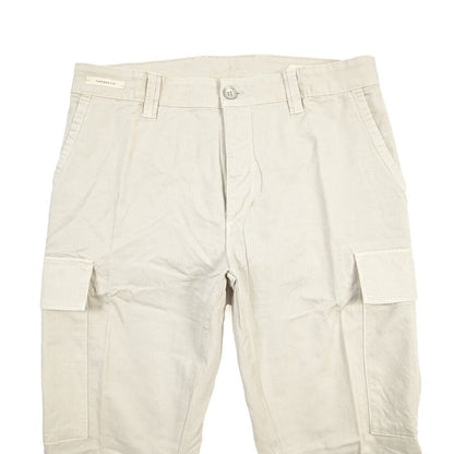 YCHAI “ROBUSTO” リネン混コットン ノータックカーゴパンツ / TAPERED FIT ライトグレー(STUCCO) 30 | GUARDAROBA MILANO OFFICIAL STORE