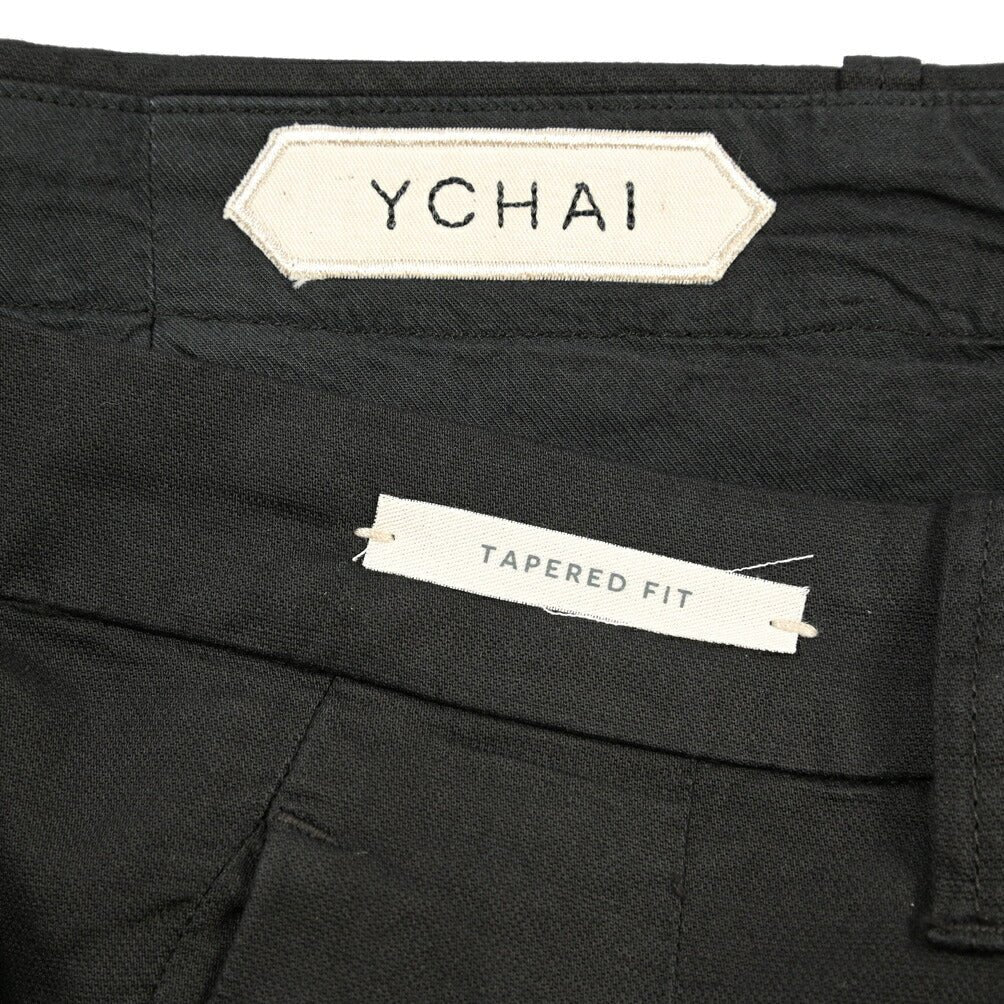 YCHAI “ROBUSTO” リネン混コットン ツータックパンツ / TAPERED FIT ブラック(NERO) 29 | GUARDAROBA MILANO OFFICIAL STORE
