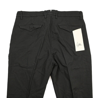 YCHAI “ROBUSTO” リネン混コットン ツータックパンツ / TAPERED FIT ブラック(NERO) 29 | GUARDAROBA MILANO OFFICIAL STORE