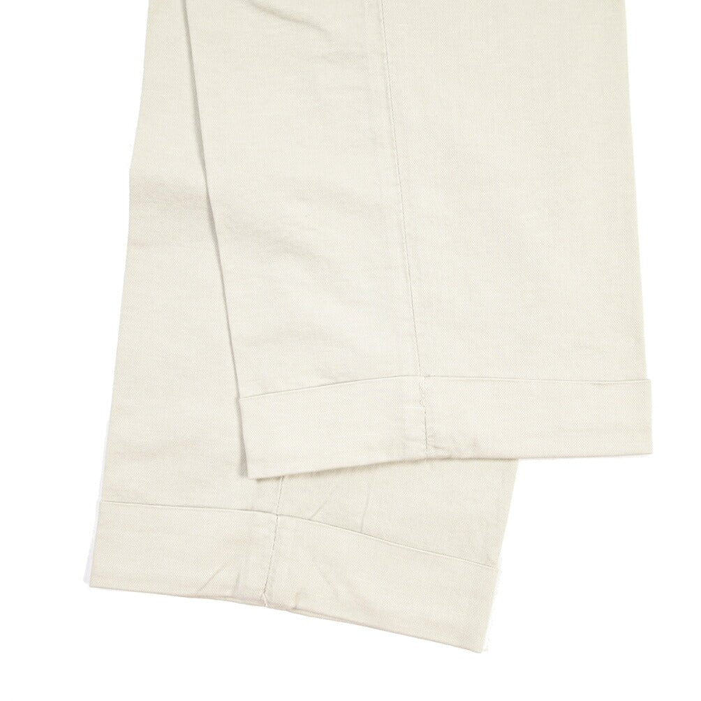 YCHAI “ROBUSTO” リネン混コットン ツータックパンツ / TAPERED FIT ライトグレー(STUCCO) 30 | GUARDAROBA MILANO OFFICIAL STORE