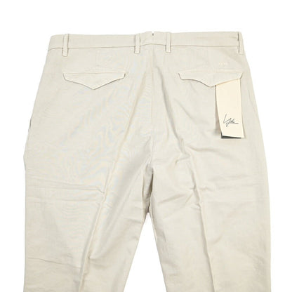 YCHAI “ROBUSTO” リネン混コットン ツータックパンツ / TAPERED FIT ライトグレー(STUCCO) 30 | GUARDAROBA MILANO OFFICIAL STORE