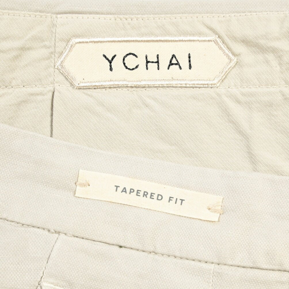 YCHAI “ROBUSTO” リネン混コットン ツータックパンツ / TAPERED FIT ライトグレー(STUCCO) 30 | GUARDAROBA MILANO OFFICIAL STORE