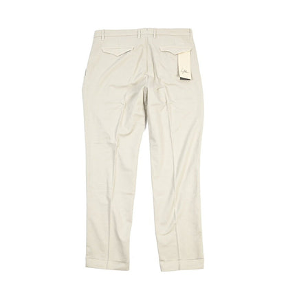 YCHAI “ROBUSTO” リネン混コットン ツータックパンツ / TAPERED FIT ライトグレー(STUCCO) 30 | GUARDAROBA MILANO OFFICIAL STORE