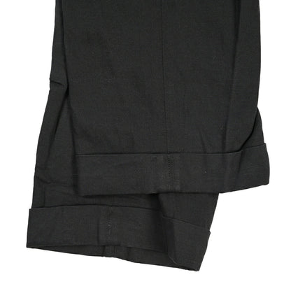 YCHAI “ROBUSTO” リネン混コットン ツータックパンツ / TAPERED FIT ブラック(NERO) 33 | GUARDAROBA MILANO OFFICIAL STORE