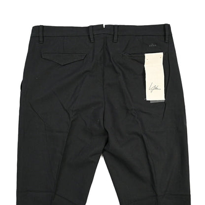 YCHAI “ROBUSTO” リネン混コットン ツータックパンツ / TAPERED FIT ブラック(NERO) 33 | GUARDAROBA MILANO OFFICIAL STORE