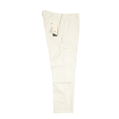 YCHAI “ROBUSTO” ストレッチコットン ノータックチノパンツ / TAPERED FIT オフホワイト(STUCCO) 33 | GUARDAROBA MILANO OFFICIAL STORE