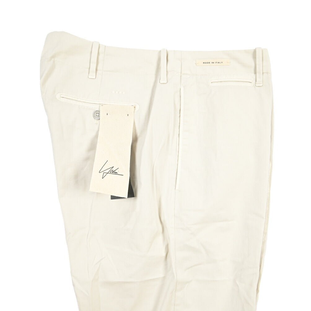 YCHAI “ROBUSTO” ストレッチコットン ノータックチノパンツ / TAPERED FIT オフホワイト(STUCCO) 33 | GUARDAROBA MILANO OFFICIAL STORE
