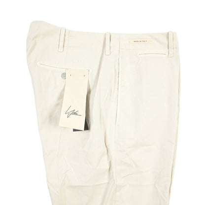 YCHAI “ROBUSTO” ストレッチコットン ノータックチノパンツ / TAPERED FIT オフホワイト(STUCCO) 33 | GUARDAROBA MILANO OFFICIAL STORE