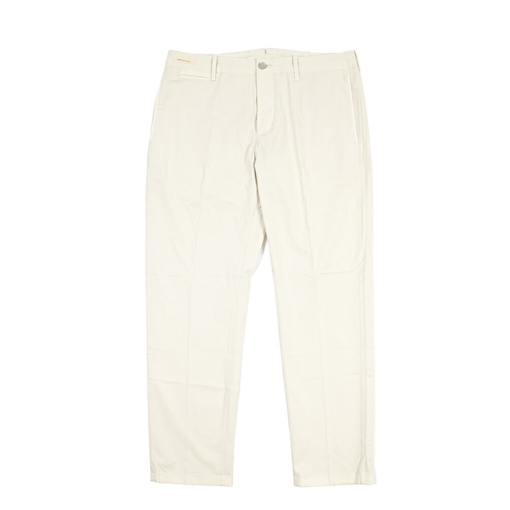 YCHAI “ROBUSTO” ストレッチコットン ノータックチノパンツ / TAPERED FIT オフホワイト(STUCCO) 33 | GUARDAROBA MILANO OFFICIAL STORE