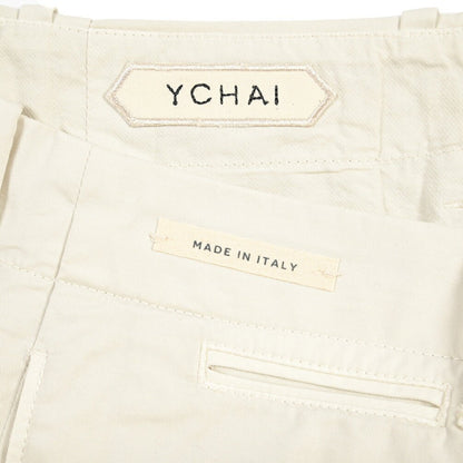 YCHAI “ROBUSTO” ストレッチコットン ノータックチノパンツ / TAPERED FIT オフホワイト(STUCCO) 33 | GUARDAROBA MILANO OFFICIAL STORE