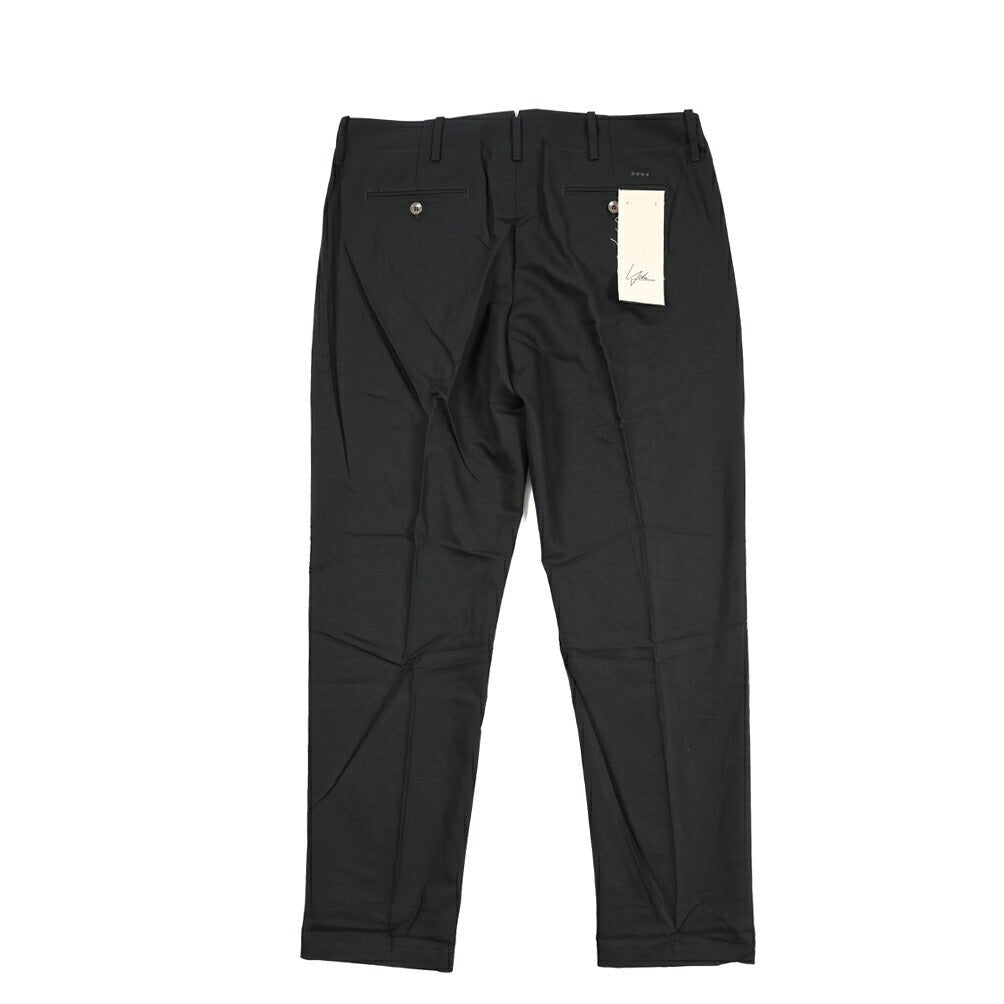 YCHAI “ROBUSTO” リネン混コットン ノータックパンツ / TAPERED FIT ブラック(NERO) 33 | GUARDAROBA MILANO OFFICIAL STORE