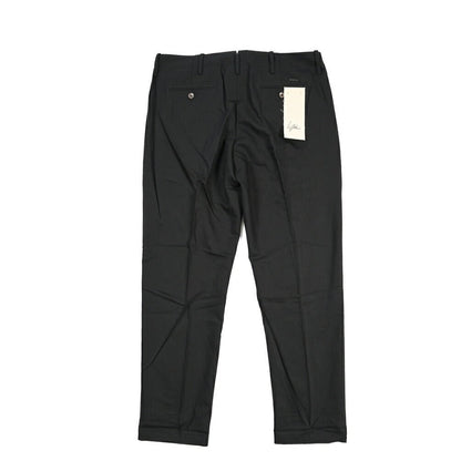 YCHAI “ROBUSTO” リネン混コットン ノータックパンツ / TAPERED FIT ブラック(NERO) 33 | GUARDAROBA MILANO OFFICIAL STORE