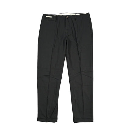 YCHAI “ROBUSTO” リネン混コットン ノータックパンツ / TAPERED FIT ブラック(NERO) 33 | GUARDAROBA MILANO OFFICIAL STORE