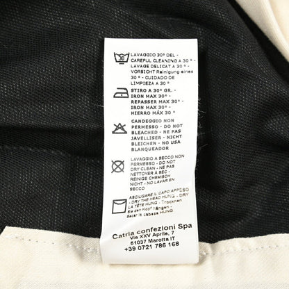 YCHAI “ROBUSTO” リネン混コットン ノータックパンツ / TAPERED FIT ブラック(NERO) 33 | GUARDAROBA MILANO OFFICIAL STORE