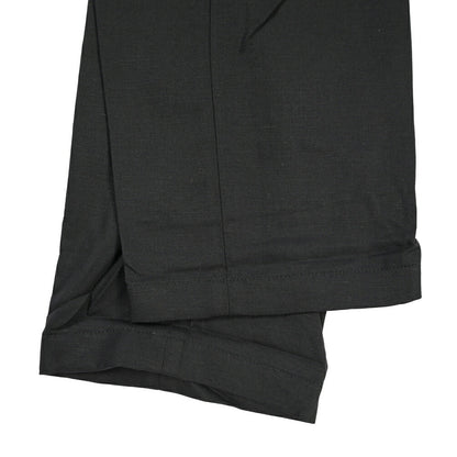 YCHAI “ROBUSTO” リネン混コットン ノータックパンツ / TAPERED FIT ブラック(NERO) 33 | GUARDAROBA MILANO OFFICIAL STORE