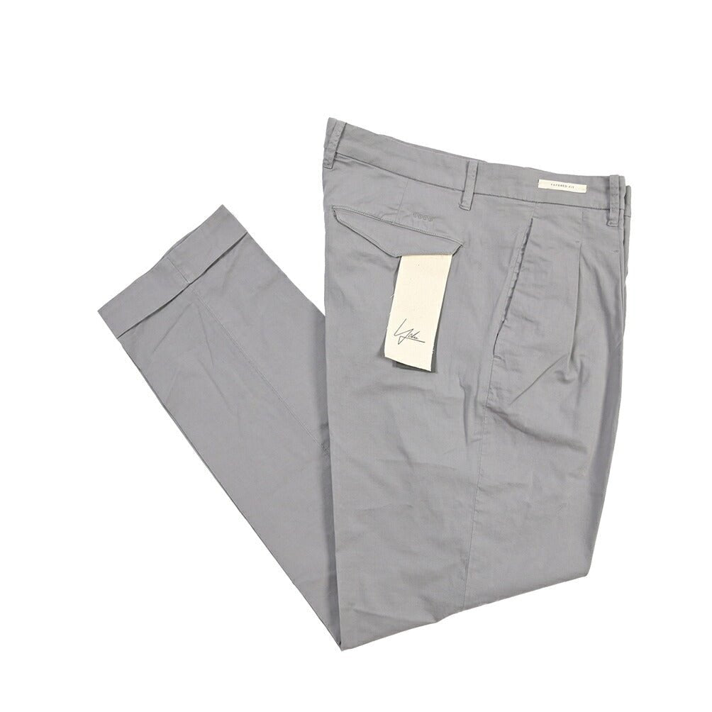 YCHAI “ROBUSTO” ストレッチコットン ツータックチノパンツ / TAPERED FIT グレー(GRIGIO) 31 | GUARDAROBA MILANO OFFICIAL STORE