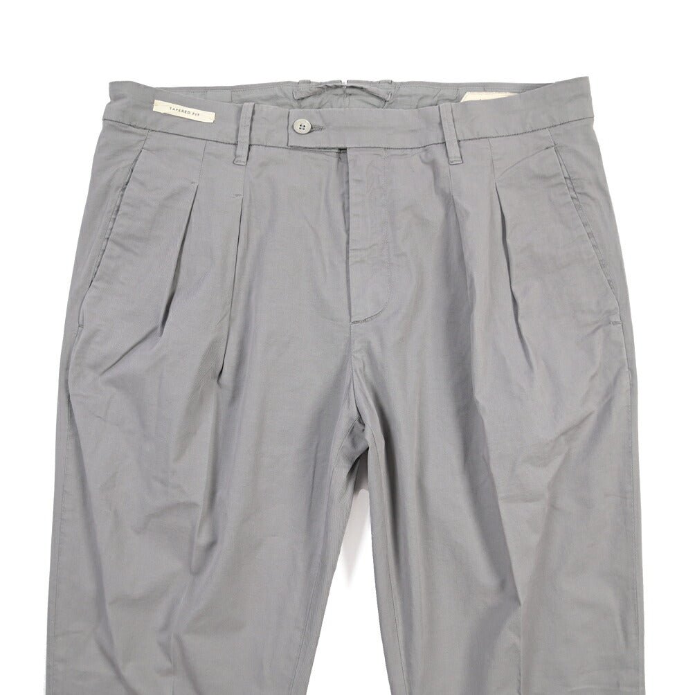 YCHAI “ROBUSTO” ストレッチコットン ツータックチノパンツ / TAPERED FIT グレー(GRIGIO) 31 | GUARDAROBA MILANO OFFICIAL STORE