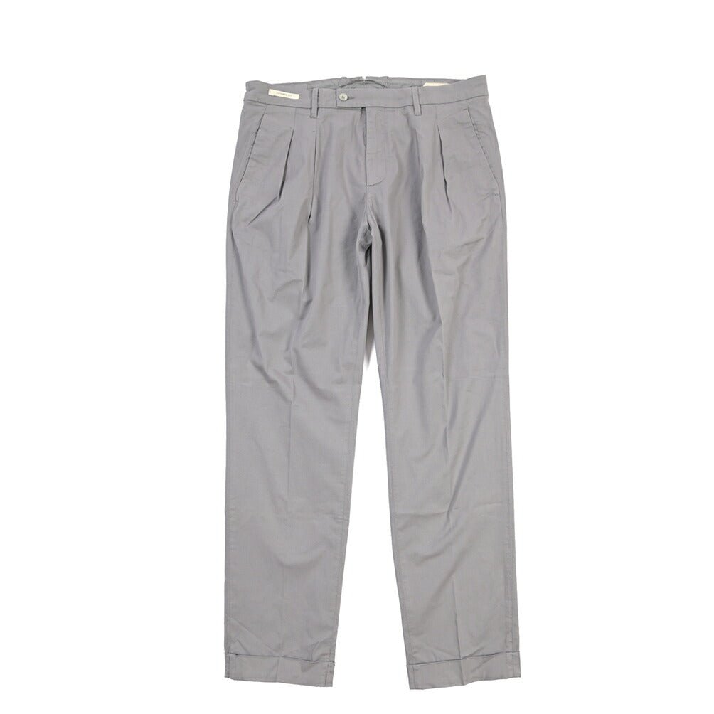 YCHAI “ROBUSTO” ストレッチコットン ツータックチノパンツ / TAPERED FIT グレー(GRIGIO) 31 | GUARDAROBA MILANO OFFICIAL STORE