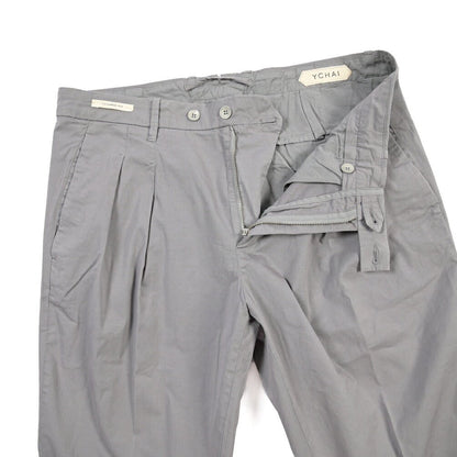 YCHAI “ROBUSTO” ストレッチコットン ツータックチノパンツ / TAPERED FIT グレー(GRIGIO) 31 | GUARDAROBA MILANO OFFICIAL STORE
