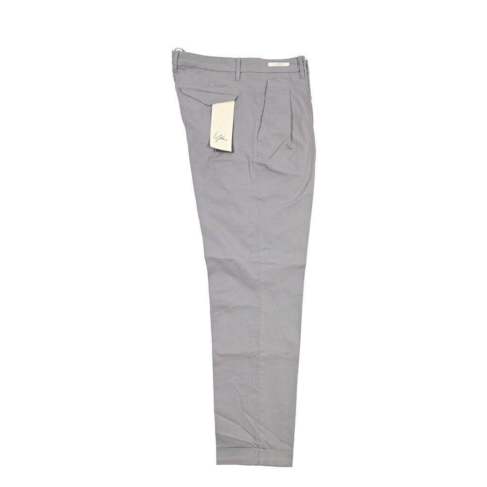 YCHAI “ROBUSTO” ストレッチコットン ツータックチノパンツ / TAPERED FIT グレー(GRIGIO) 31 | GUARDAROBA MILANO OFFICIAL STORE