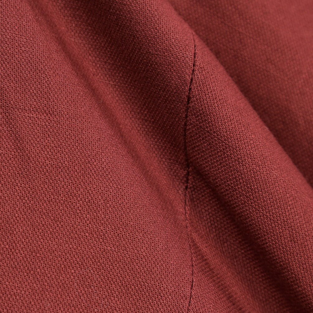 YCHAI “ROBUSTO” リネン混コットン ツータックストレッチパンツ / TAPERED FIT ワインレッド(BORDEAUX) 29 | GUARDAROBA MILANO OFFICIAL STORE