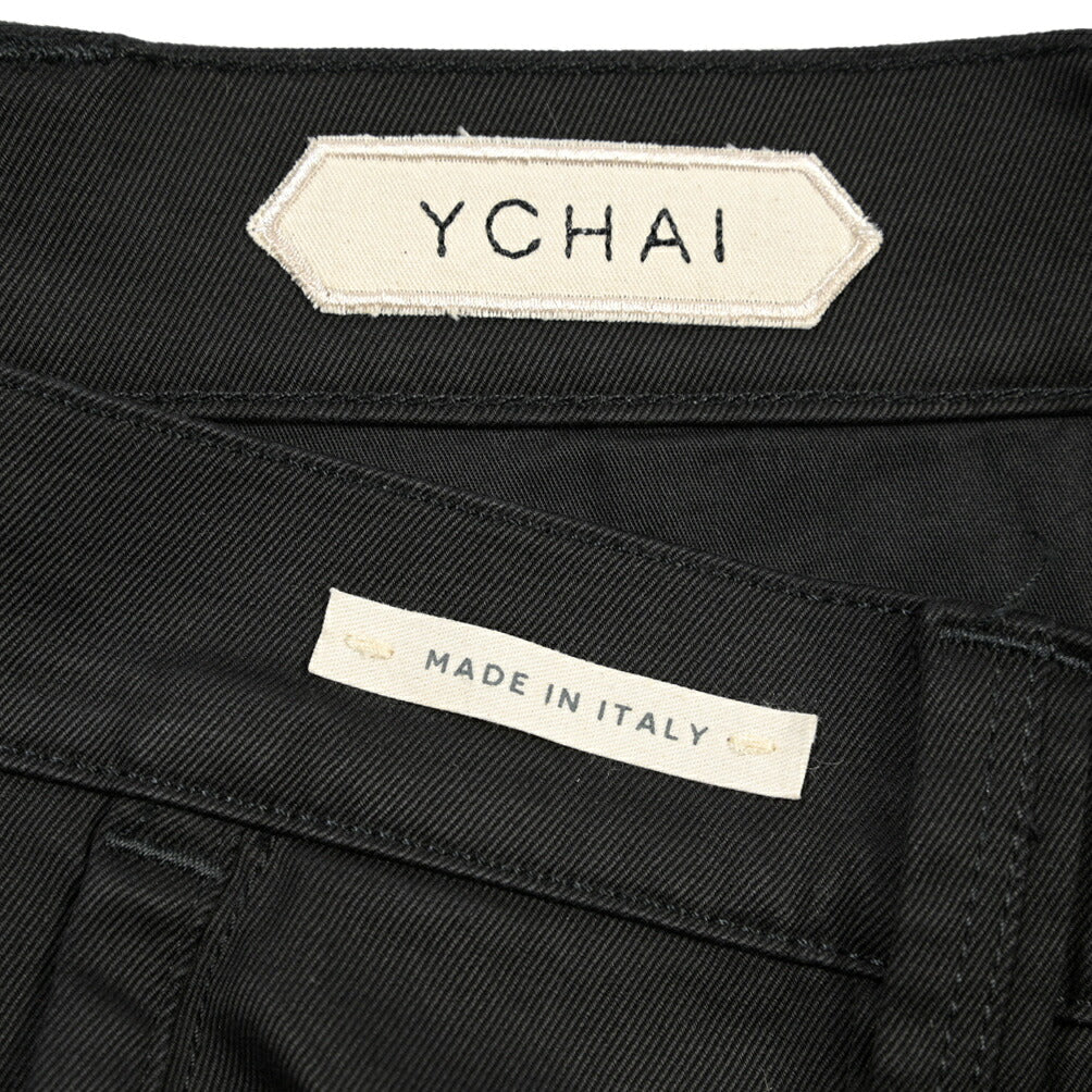 YCHAI “ROBUSTO” ストレッチコットン ノータックカーゴパンツ / TAPERED FIT ブラック(NERO) 30 | GUARDAROBA MILANO OFFICIAL STORE