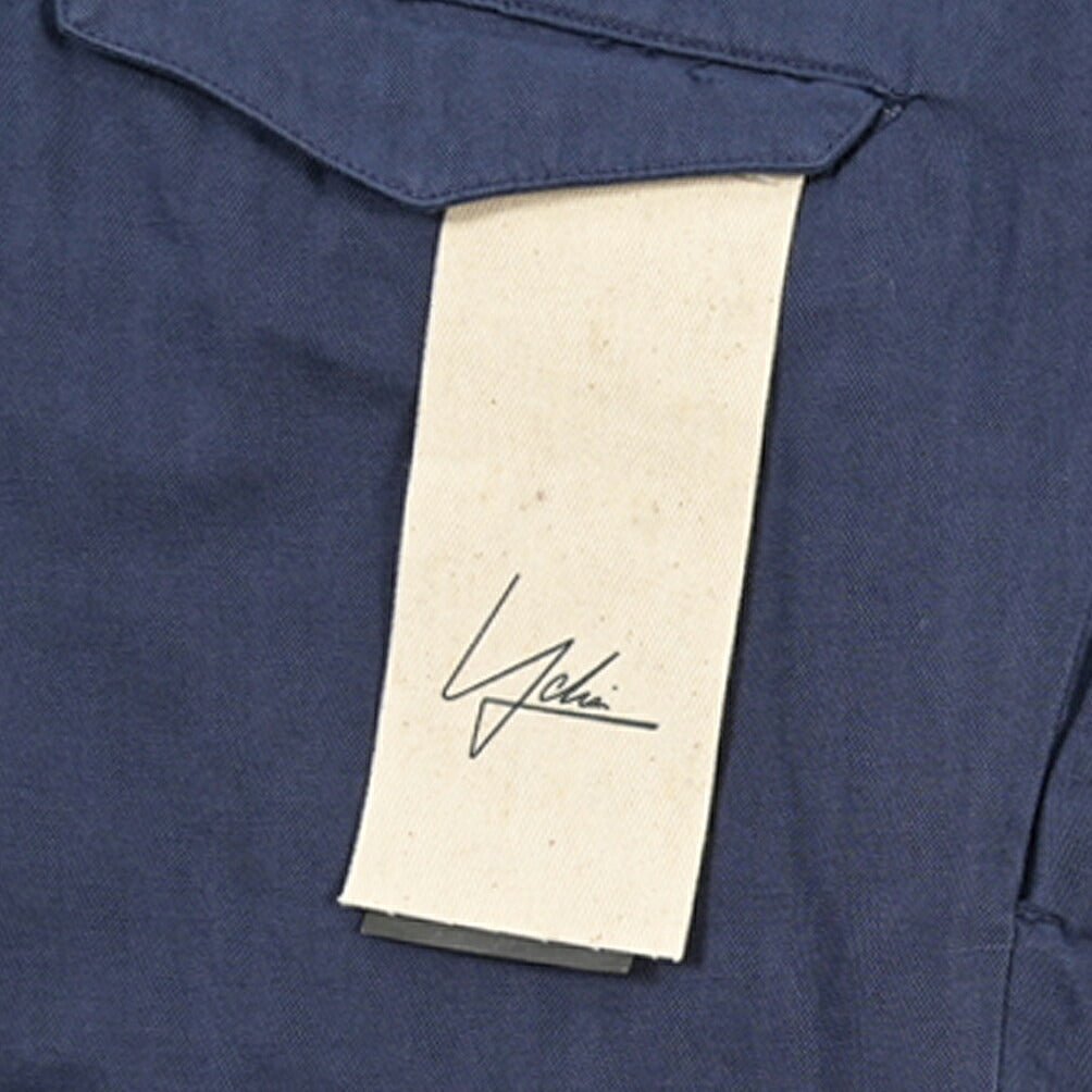 YCHAI “ROBUSTO” リネン混コットン ツータックヘリンボーンパンツ / TAPERED FIT ネイビー(BLU) 31 | GUARDAROBA MILANO OFFICIAL STORE