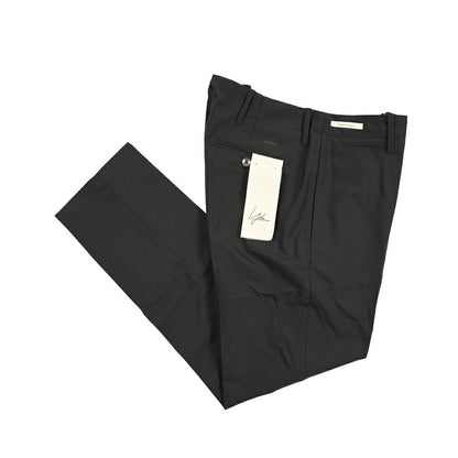 YCHAI ストレッチウール ノータックパンツ / TAPERED FIT ブラック 31 | GUARDAROBA MILANO OFFICIAL STORE