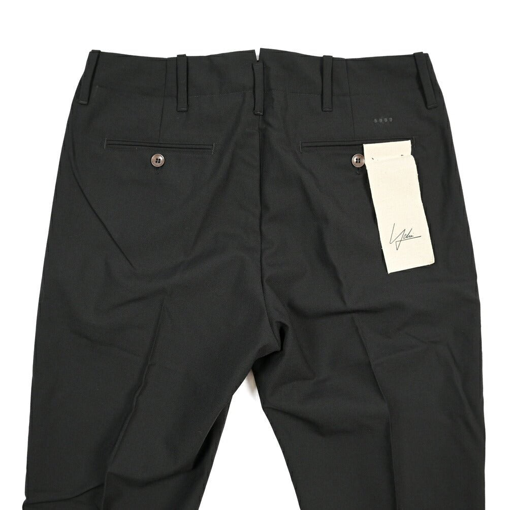 YCHAI ストレッチウール ノータックパンツ / TAPERED FIT ブラック 31 | GUARDAROBA MILANO OFFICIAL STORE