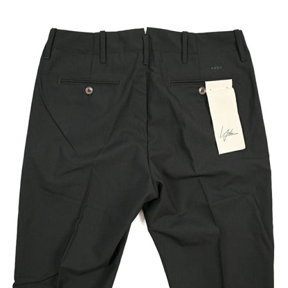 YCHAI ストレッチウール ノータックパンツ / TAPERED FIT ブラック 31 | GUARDAROBA MILANO OFFICIAL STORE