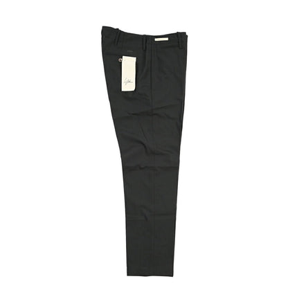 YCHAI ストレッチウール ノータックパンツ / TAPERED FIT ブラック 31 | GUARDAROBA MILANO OFFICIAL STORE