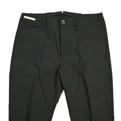 YCHAI ストレッチウール ノータックパンツ / TAPERED FIT ブラック 31 | GUARDAROBA MILANO OFFICIAL STORE
