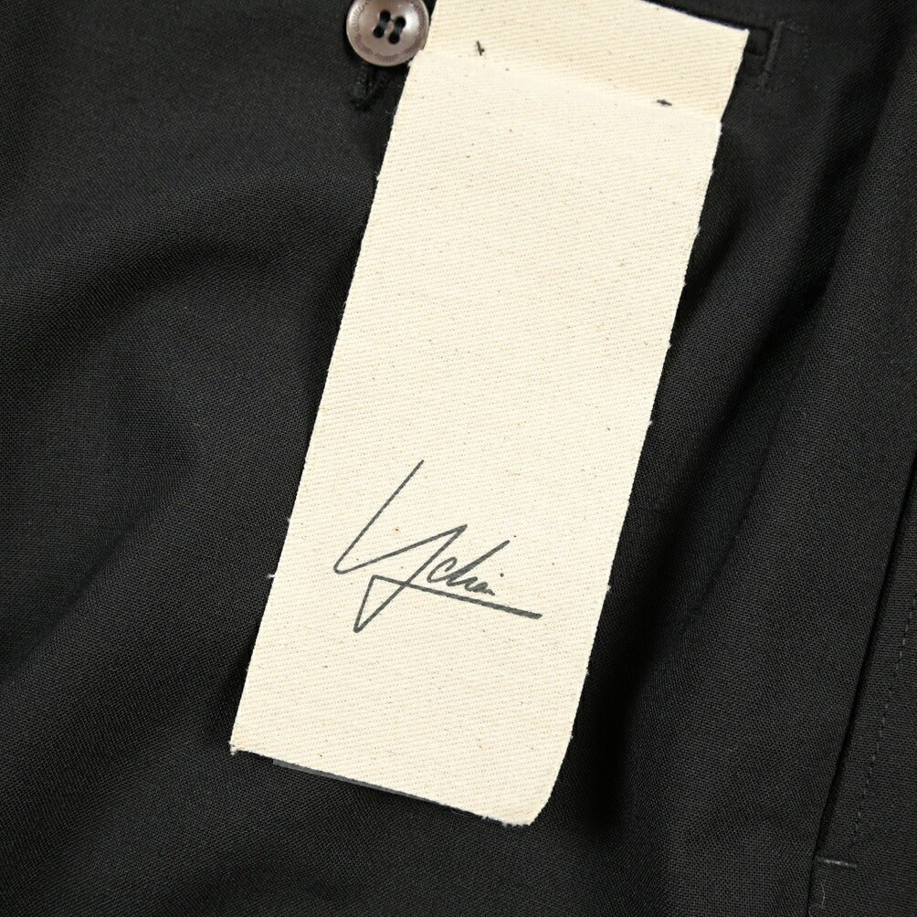YCHAI ストレッチウール ノータックパンツ / TAPERED FIT ブラック 31 | GUARDAROBA MILANO OFFICIAL STORE