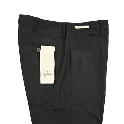 YCHAI ストレッチウール ノータックパンツ / TAPERED FIT ブラック 31 | GUARDAROBA MILANO OFFICIAL STORE