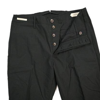 YCHAI ストレッチウール ノータックパンツ / TAPERED FIT ブラック 31 | GUARDAROBA MILANO OFFICIAL STORE