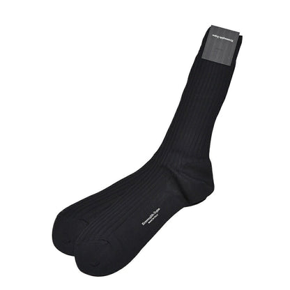 ZEGNA コットン100% リブ編みソックス 靴下｜427957-43_44｜GUARDAROBA MILANO OFFICIAL STORE