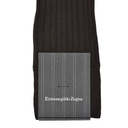 ZEGNA コットン100% リブ編みハイソックス 靴下｜427995-39_40｜GUARDAROBA MILANO OFFICIAL STORE