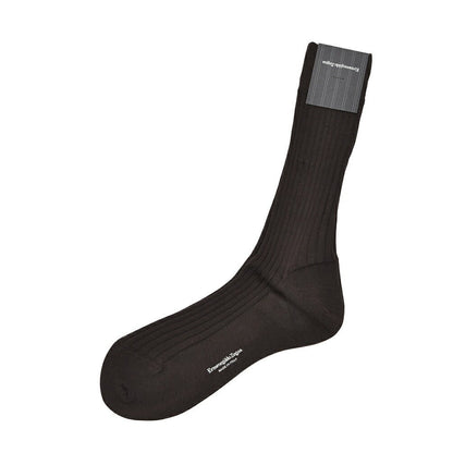 ZEGNA コットン100% リブ編みハイソックス 靴下｜427995-39_40｜GUARDAROBA MILANO OFFICIAL STORE