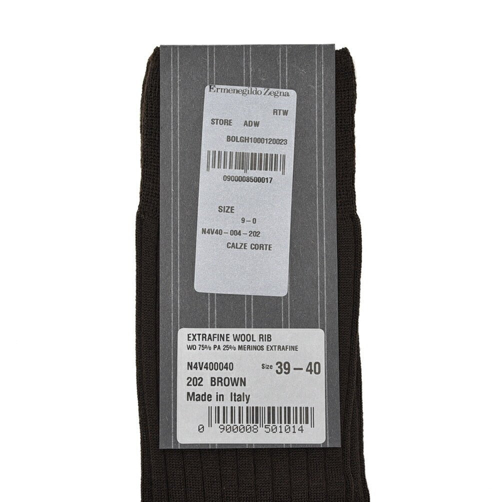 ZEGNA ウールソックス リブ編み 靴下｜428046-39_40｜GUARDAROBA MILANO OFFICIAL STORE