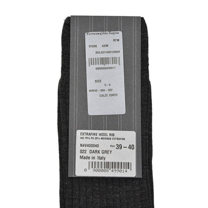 ZEGNA ウール リブ編みハイソックス 靴下｜428166-39_40｜GUARDAROBA MILANO OFFICIAL STORE