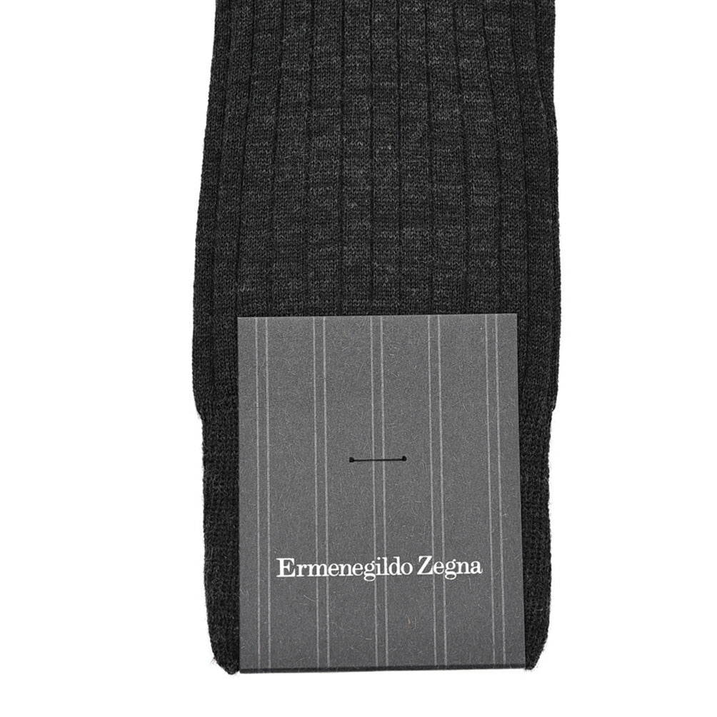 ZEGNA ゼニア / ウール リブ編みハイソックス 靴下 / メンズ