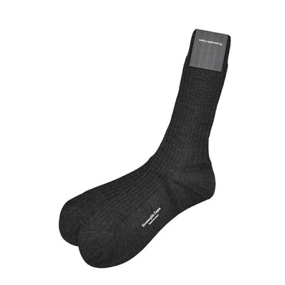 ZEGNA ウール リブ編みハイソックス 靴下｜428166-39_40｜GUARDAROBA MILANO OFFICIAL STORE