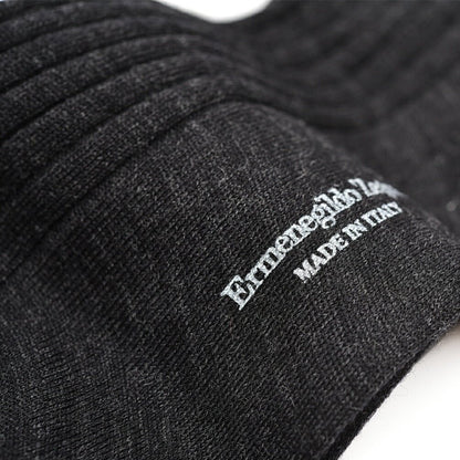 ZEGNA ウール リブ編みハイソックス 靴下｜428166-39_40｜GUARDAROBA MILANO OFFICIAL STORE